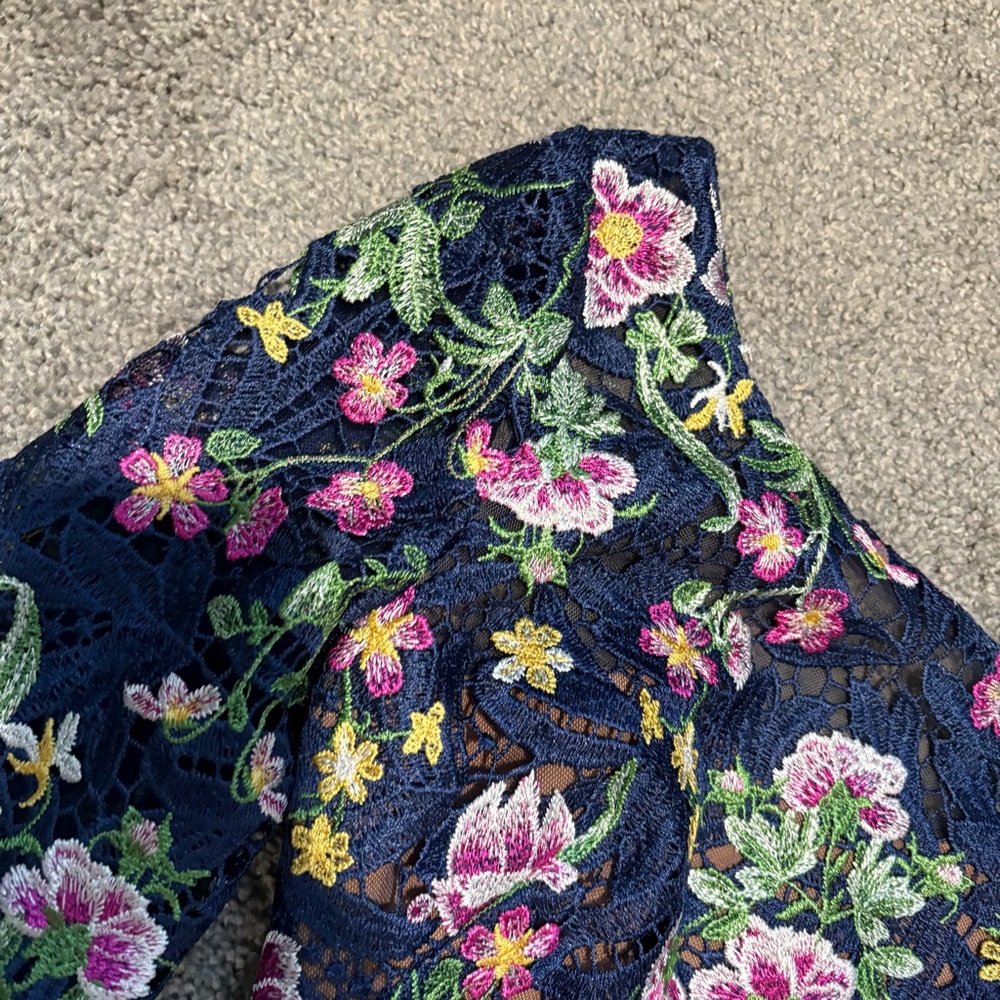 Marchesa Notte NEW Alexis Floral Embroidered Midi Dress Size XS $795.00 - Picture 15 of 16